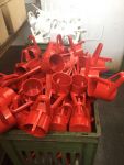 Eine Ladung Topfteile rot beschichtet